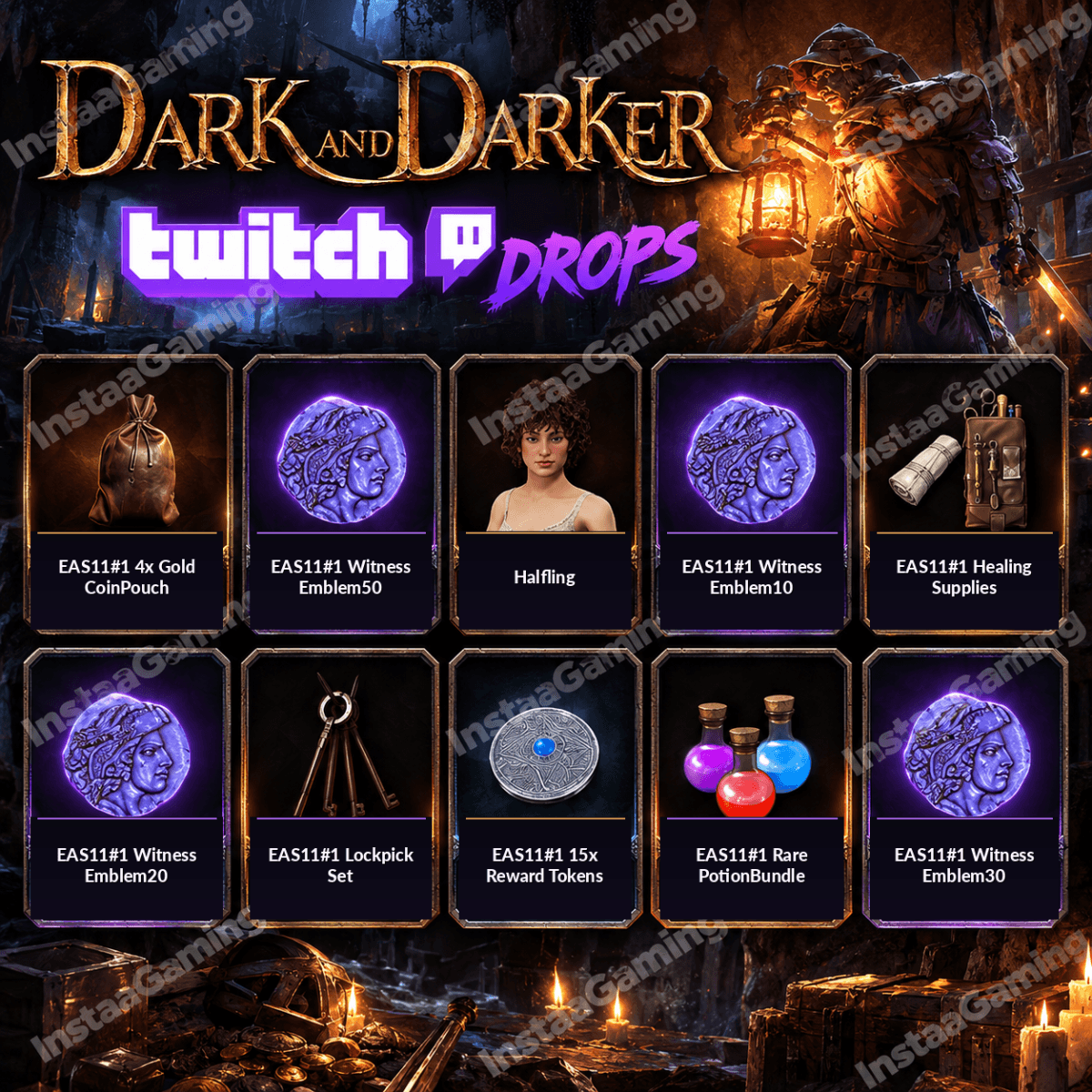 DARK AND DARKER 🔥 TWITCH DROPS | SEASON 11 | 10 REWARDS